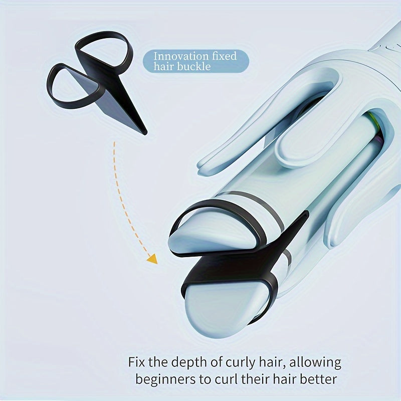 2-in-1 Automatic Hair Curler Straightener Negative Ion Smart Timer Auto Shut-off No Tangle