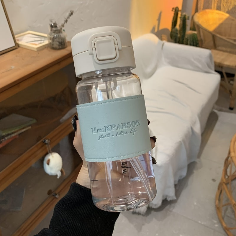 Botella de agua de plástico para unisex con pajita para bebidas calientes 16oz