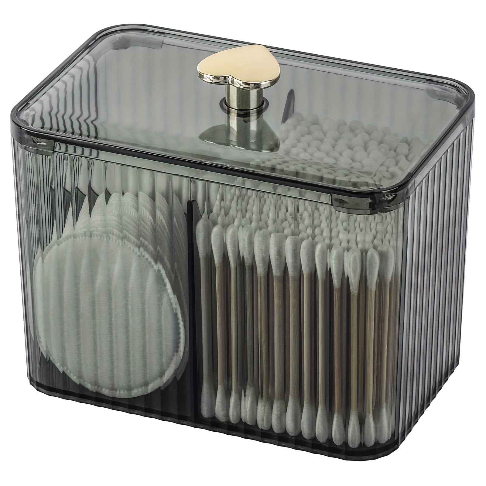 Ochiq plastmassa hammom uchun saqlash tashkilotchisi, paxta cho'tkalar, padlar va to'pchalarga mo'ljallangan, joyni tejovchi