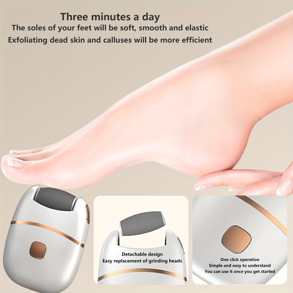 Pulidor eléctrico de pies con luz LED, recargable, removedor de callos para hogar y viajes