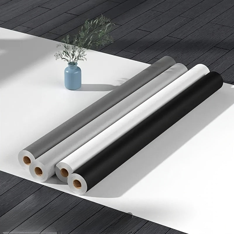 Removable Vinyl Wallpaper Matte Black Gray White Textured for Walls Kitchens Cabinets