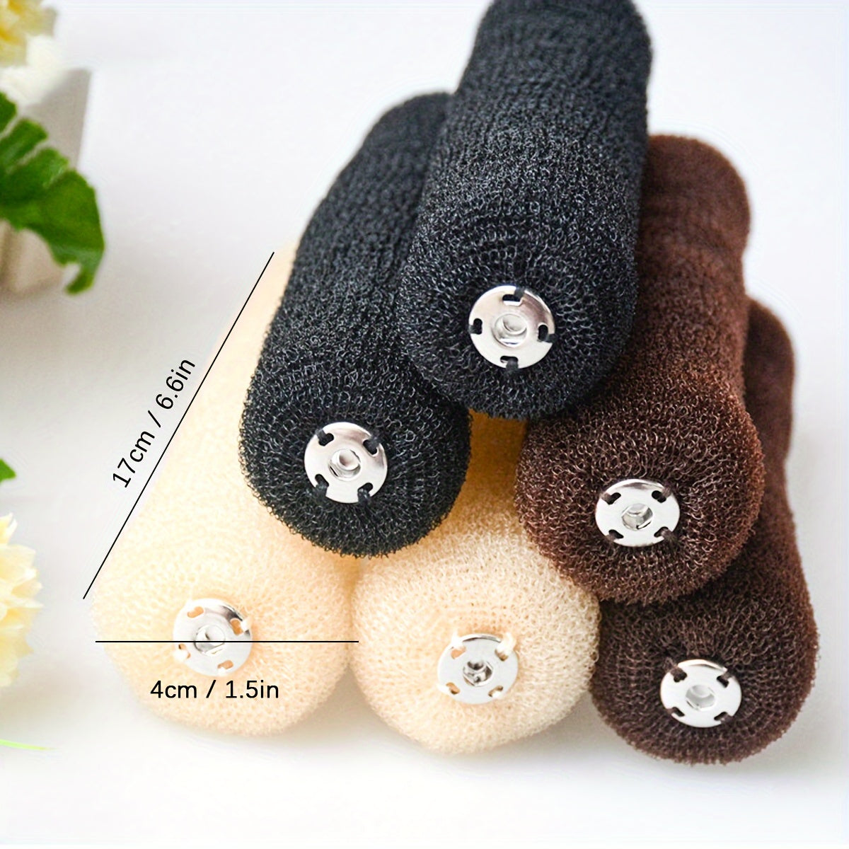 Women Vintage Mesh Hair Bun Maker Hollow Hair Ring For Updos