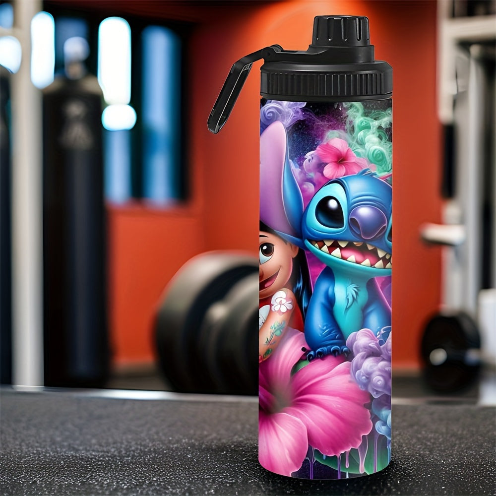 Бутылка для воды из нержавеющей стали 20oz с дизайном Stitch и Lilo, многоразовая, изолированная, герметичная для горячих и холодных напитков