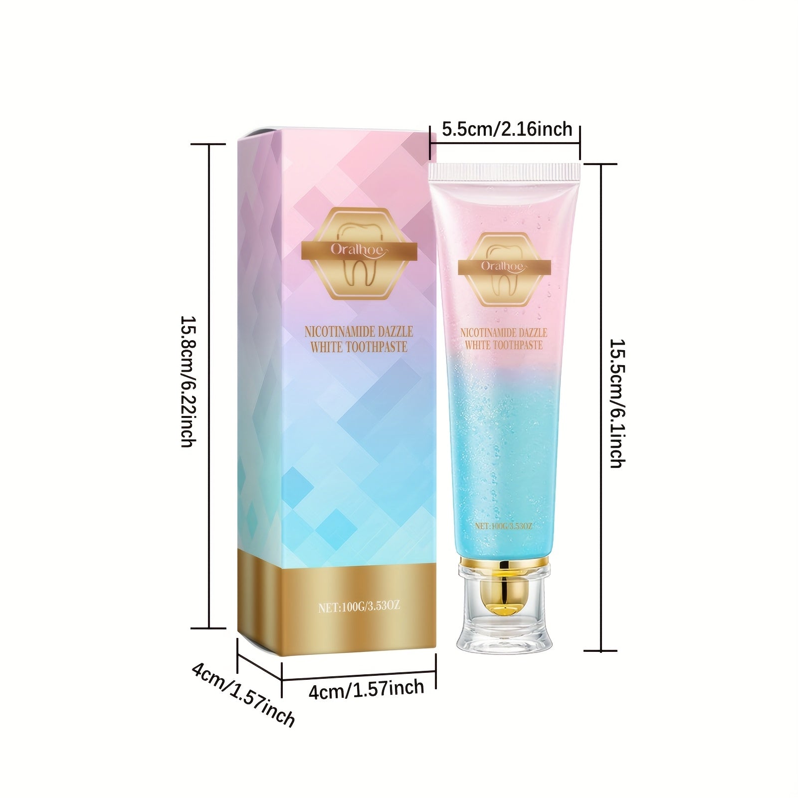 Whitening Toothpaste 100g Deep Clean Fresh Breath Peppermint Aloe