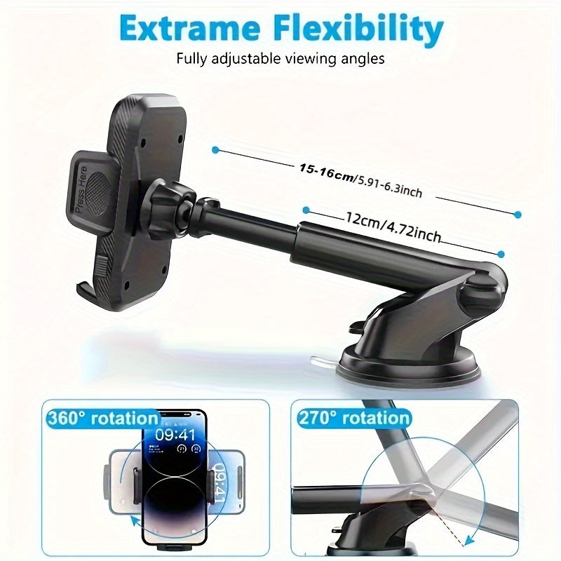 Aylanadigan avtomobil telefon o'rnatgichi, suv o'tkazmaydigan yopishqoq shisha, xavfsiz jel tutqich