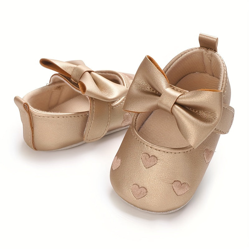 Kichkina qiz bolalar uchun princess poyabzali, bowknot bilan yumshoq taglik, to'ylar va kundalik kiyimlar uchun