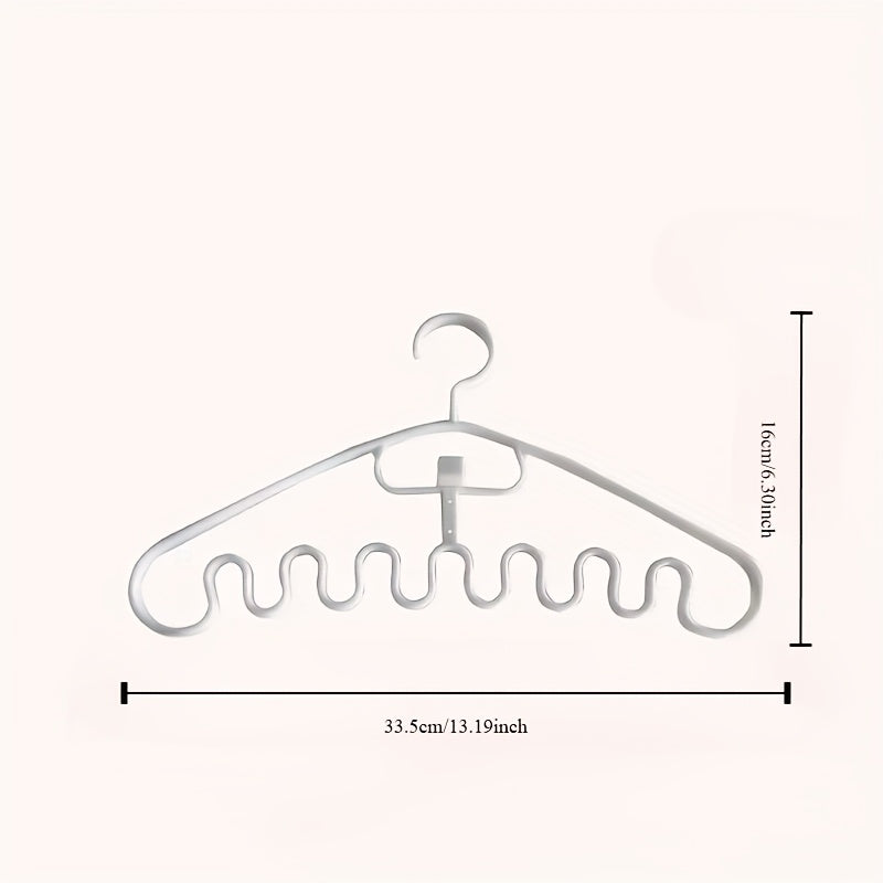 Set of 5 Plastic Hangers with Wave Design for Scarves and Accessories, Space Saving Organizer