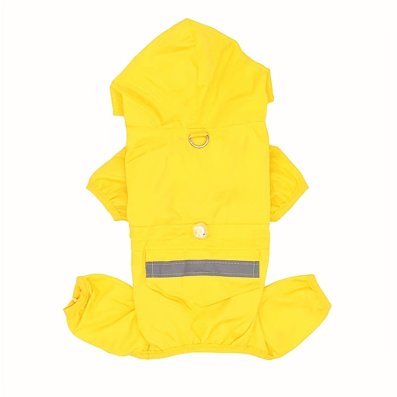 Impermeable impermeable para perros reflectante con capucha y botones a presión para razas pequeñas a medianas
