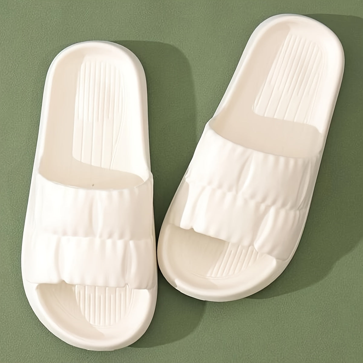 Unisex Solid Color Slip On Slides Open Toe Indoor Casual Shoes