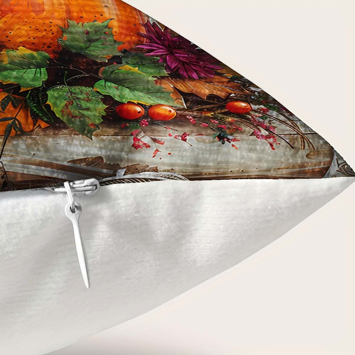 Autumnal Pumpkin and Sunflower Pillow Cover 44.96cm x 44.96cm Sofa Bedroom Decor