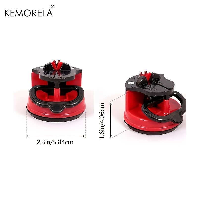 Manual Knife Sharpener Red and Black for Kitchen and Chef Knives