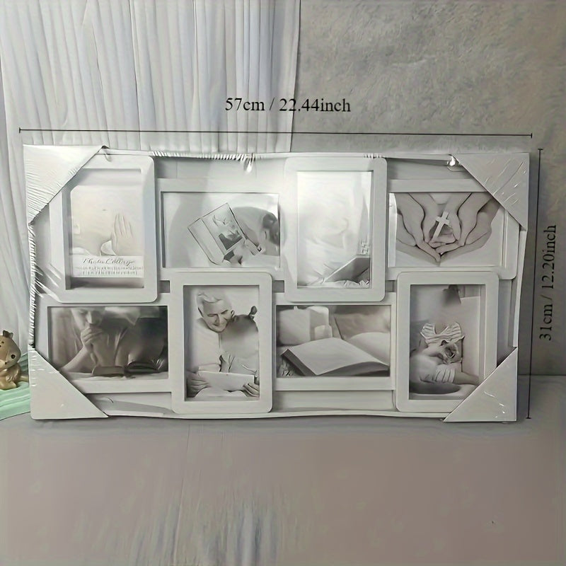 Стильная коллажная рамка для фотографий для семейных и кино-воспоминаний - Полированный пластиковый финиш, овальная форма, горизонтальная ориентация - Мульти-фото выставка на стене для подростков и взрослых 14+