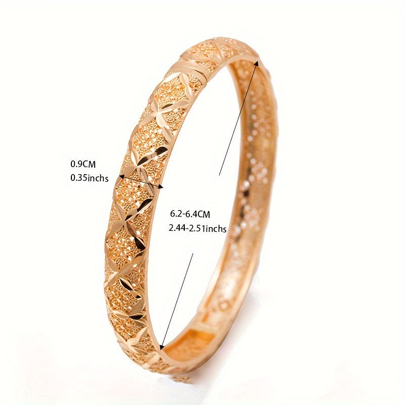 Women's Ethnic Style Hand Jewelry Bangle Bracelet Gold Tone