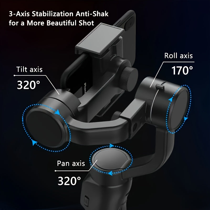 3-Axis Gimbal Phone Stabilizer for iPhone Xiaomi Wireless Rechargeable Stabilizer with Anti-Shake