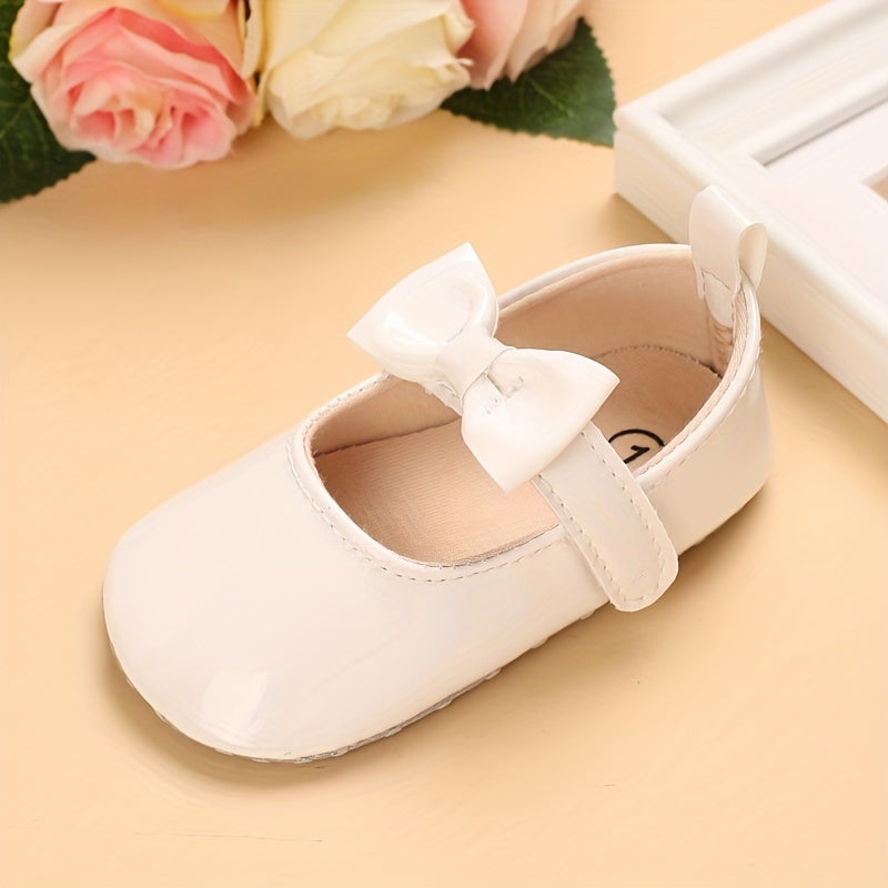 Girls Flat Shoes with Bow, Soft Princess Sandals, PU Upper, Spring Summer