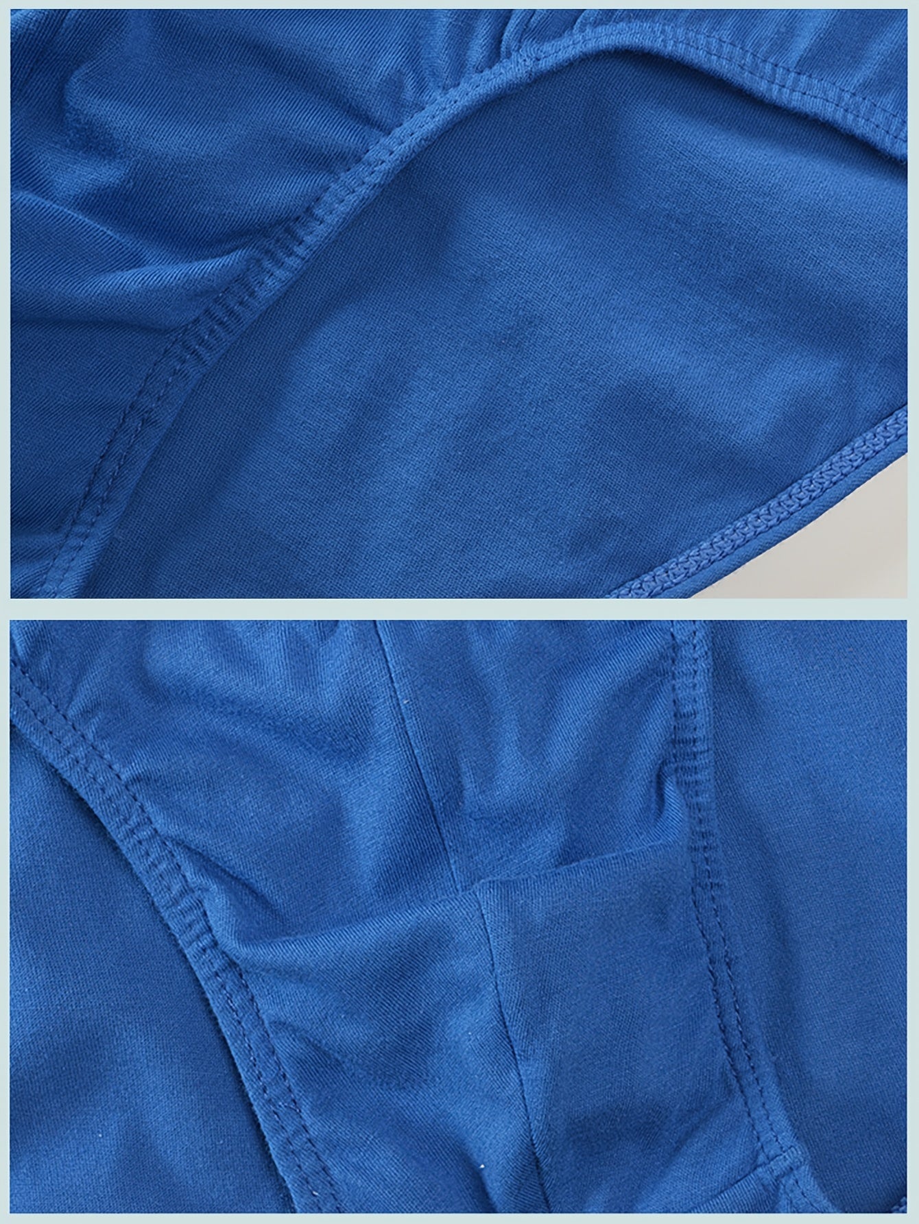 5 ta erkaklar uchun paxta ichki kiyimlari, o'rtacha cho'ziluvchan trikotaj matodan tayyorlangan, bir rangda, barcha fasllar uchun nafas oladigan qulaylikni ta'minlaydi.