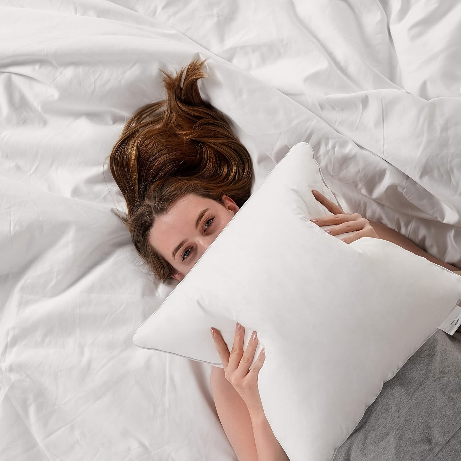 Set of 4 White Decorative Pillow Inserts for Sofa Couch Living Room Home Decor