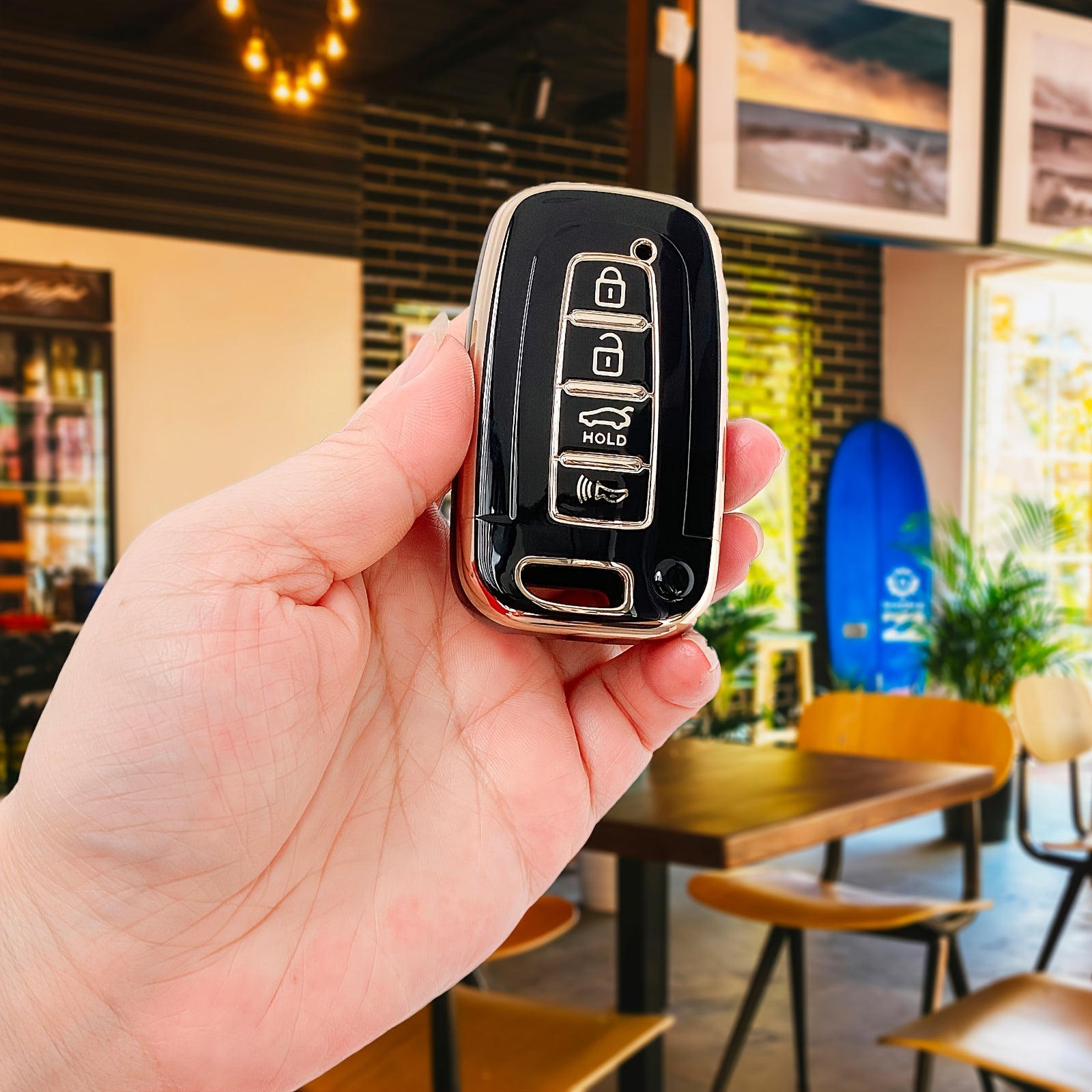 Universal TPU Key Fob Cover for Car Remote Smart Key Case Black