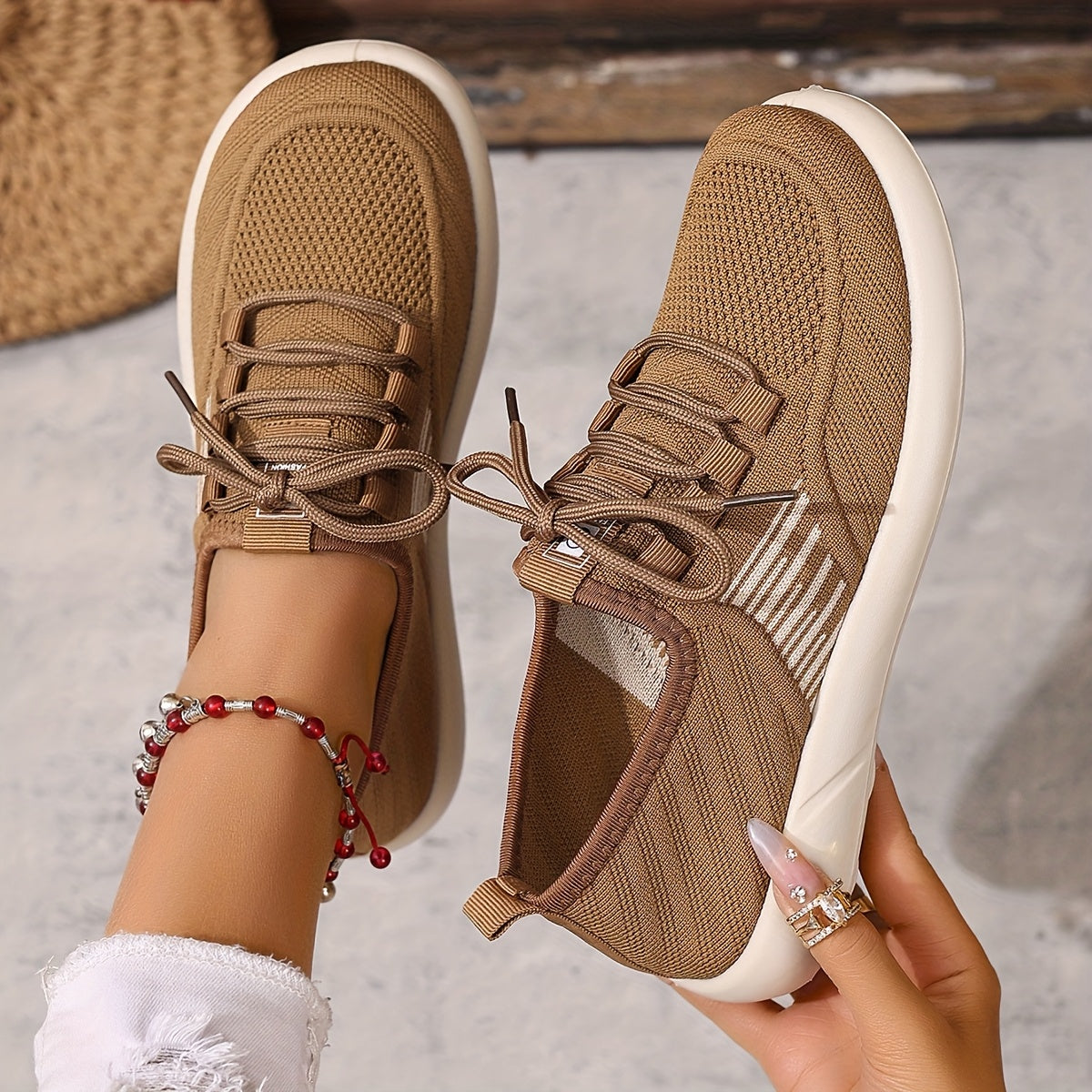 Women's Breathable Black Fabric Slip-On Sneakers Casual Low-Top Shoes