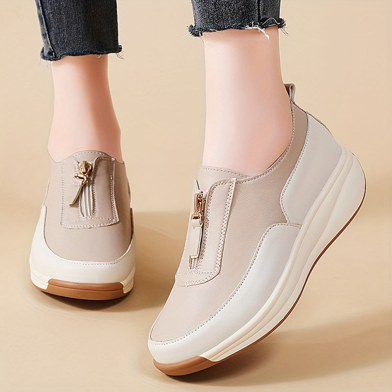 Women's Casual Wedge Sneakers Flat-Sole Walking Shoes Platform Shoes