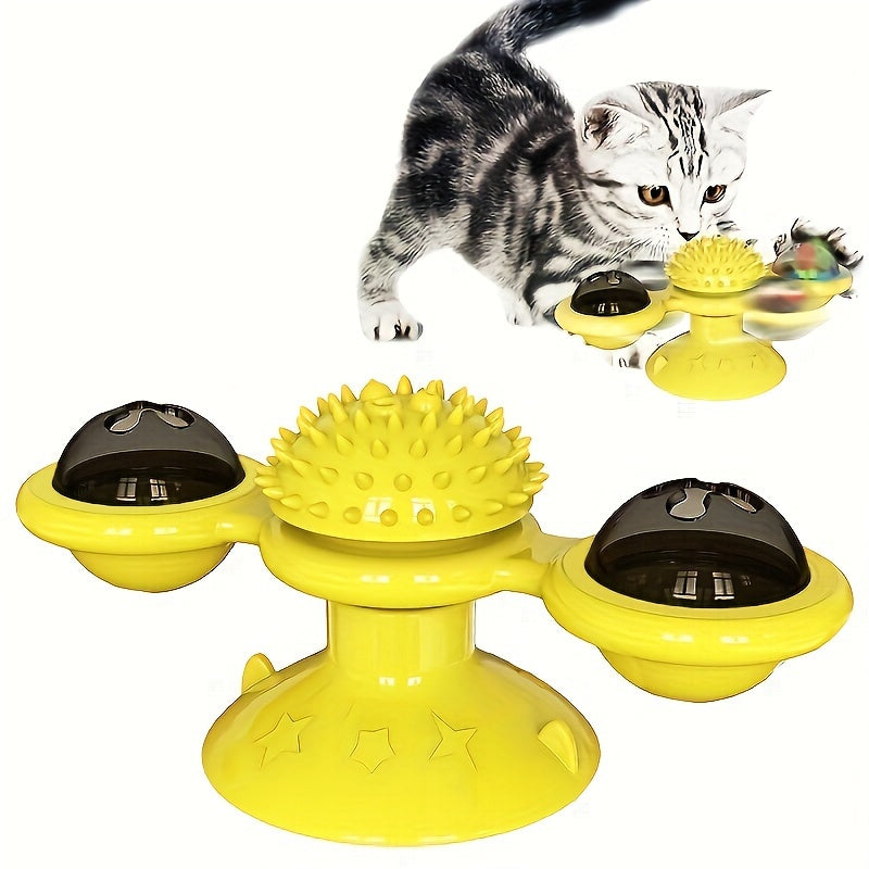 Rotating Cat Toy with Windmill Turntable Stimulates Play and Vitality