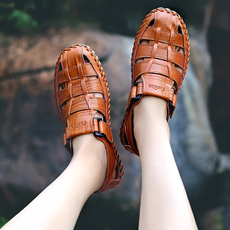 Men's Microfiber Slip-On Sandals for Outdoor Casual Summer Beach