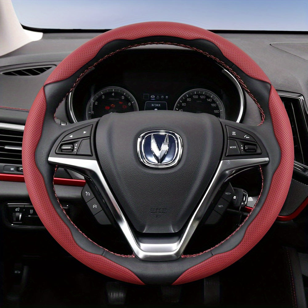 Universal Breathable Faux Leather Steering Wheel Cover Non-Slip Durable For All Seasons