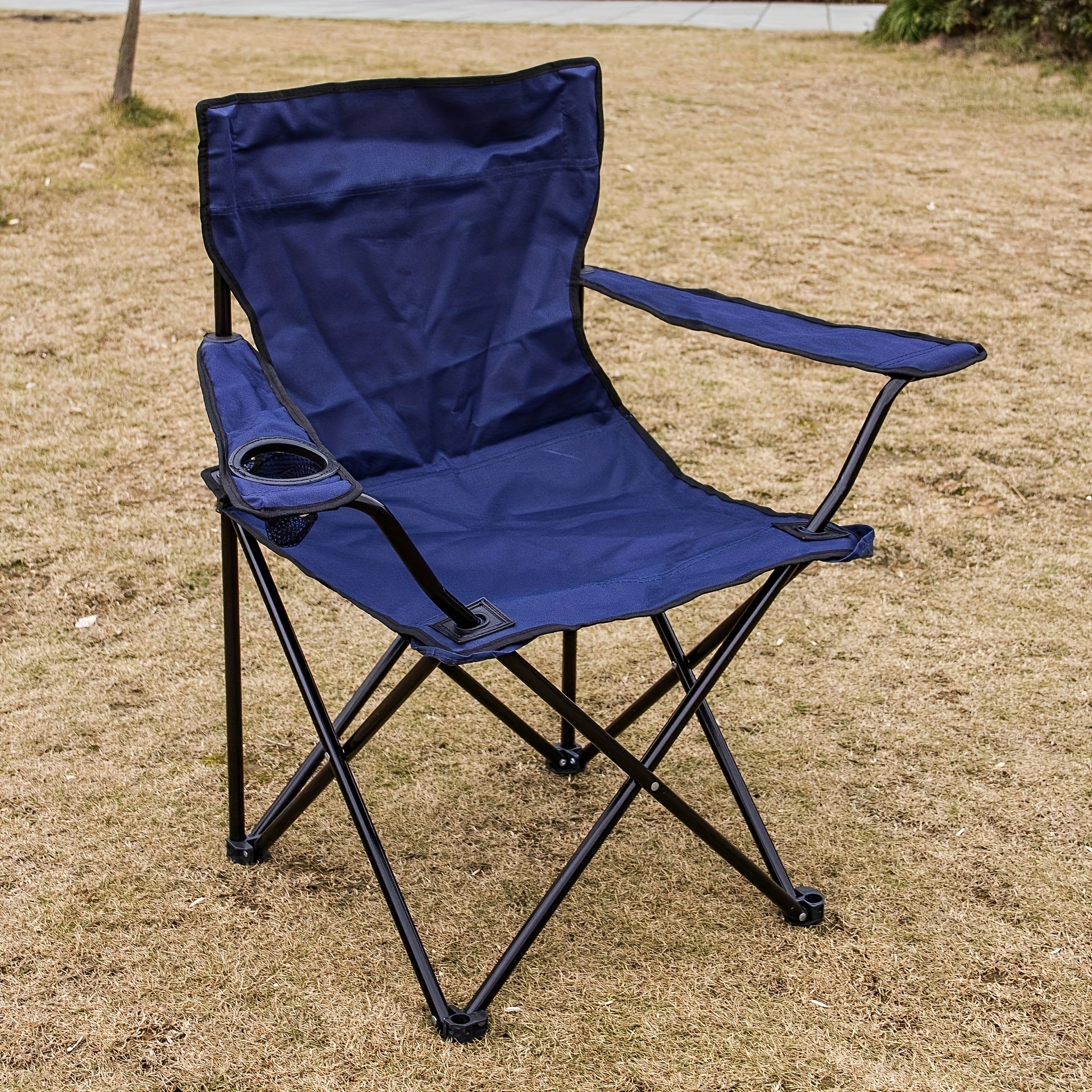 Portable Folding Camping Chair with Water Cup Holder and Carrying Bag