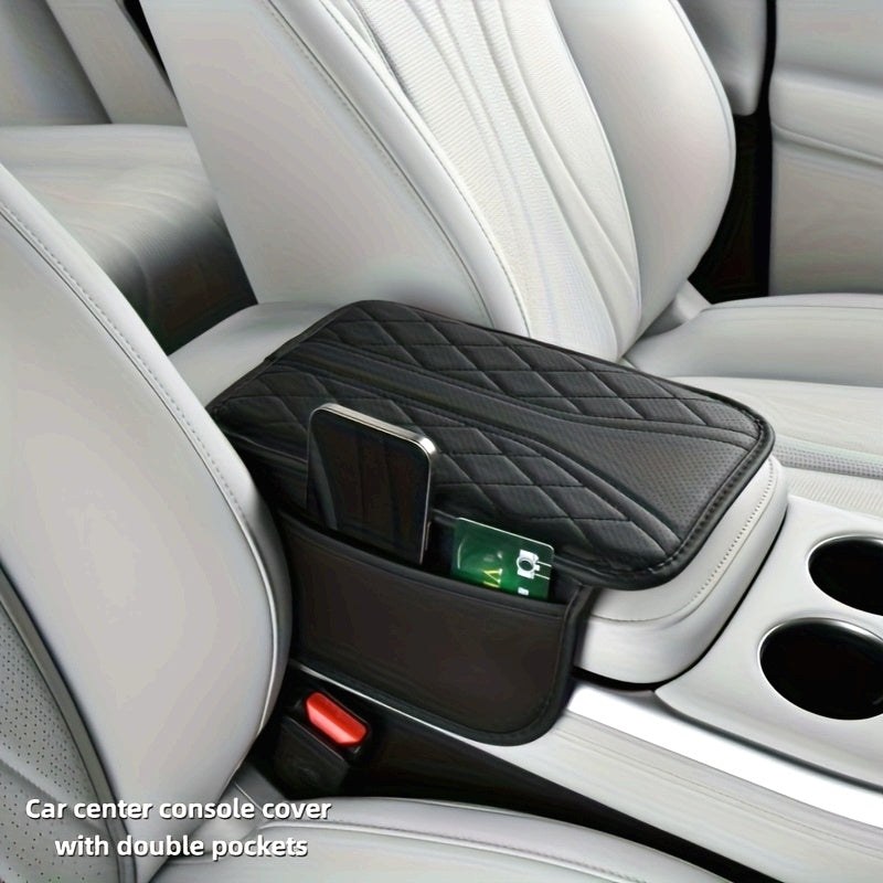 Universal Car Armrest Pad Heightening Scratch-Proof Storage Pocket