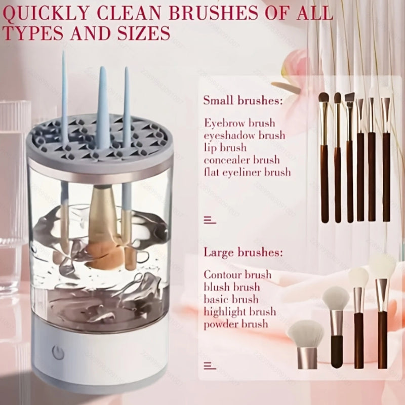 Electric Makeup Brush Cleaner USB Powered Multi-Branch Hands-Free Sponges Blender Cleaner