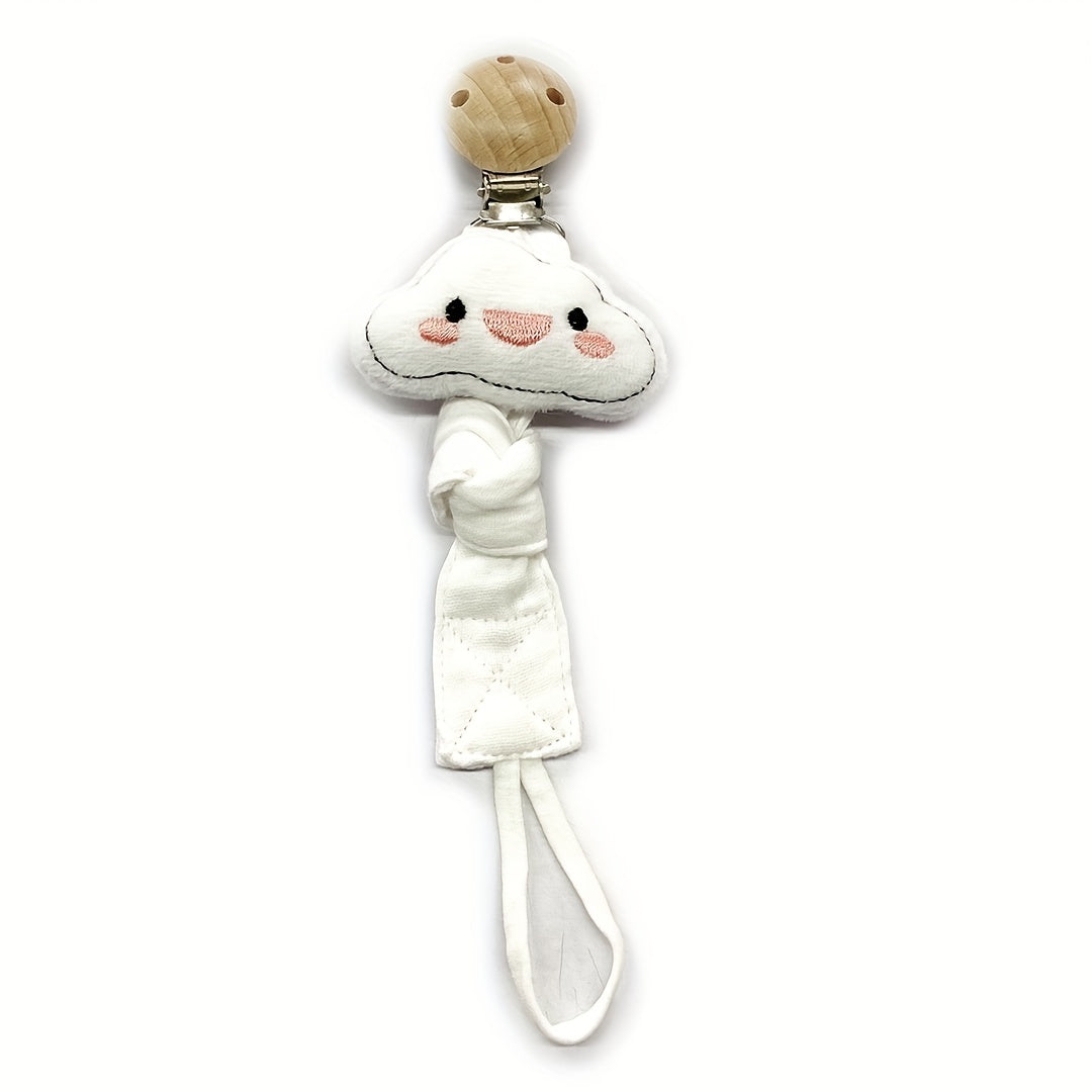 Juguete de dentición para bebé, clip de madera, elefante de peluche, sujetador de chupete de algodón para bebé niño y niña