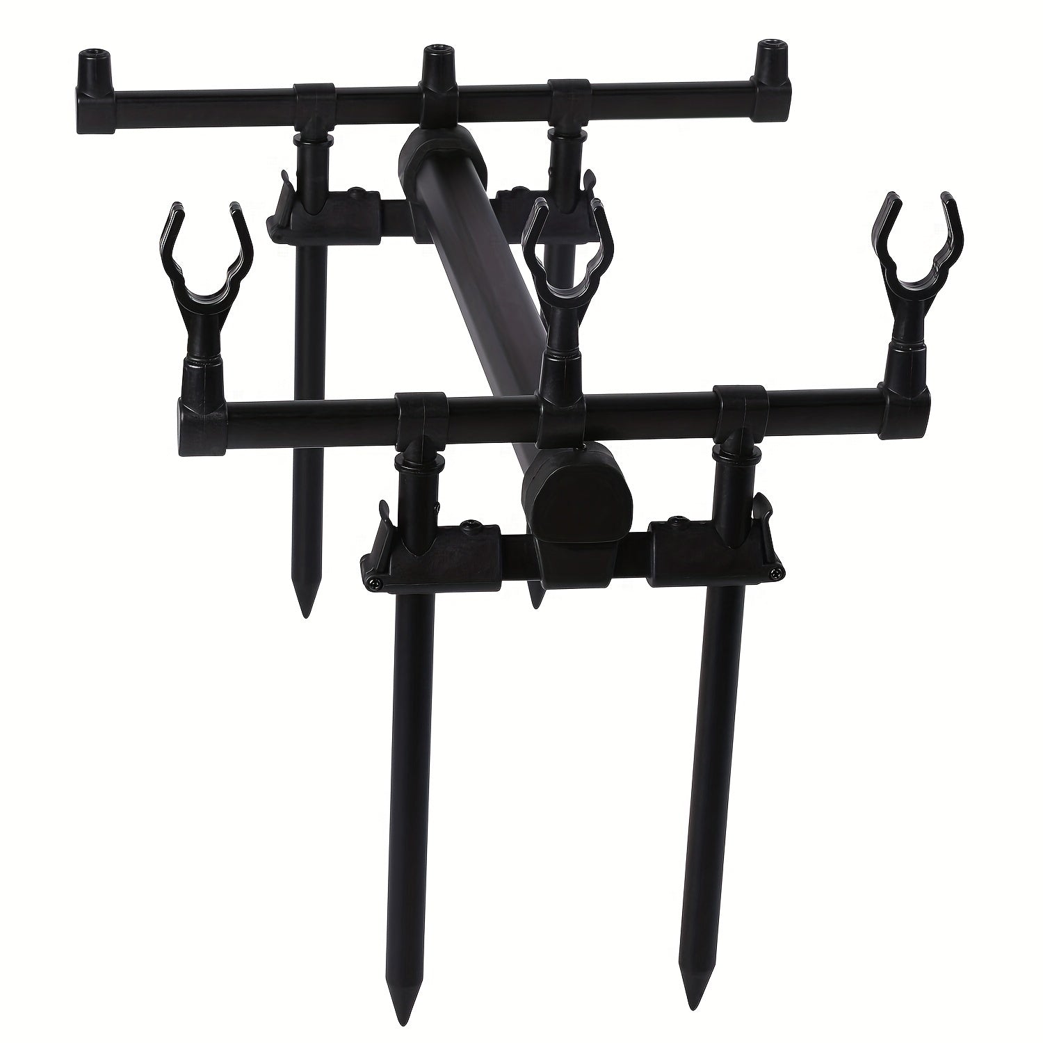 Aluminium Alloy and ABS Material Carp Fishing Pole Rack Black Durable Bracket Shelf