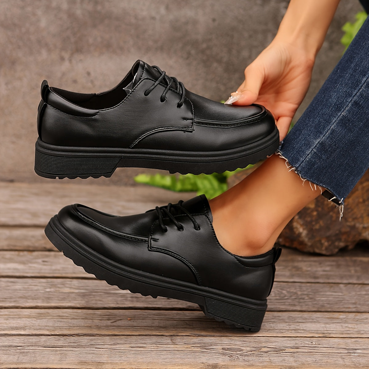 Men's Matte Leather Lace-Up Dress Shoes Casual Formal Non-Slip Penny Loafers