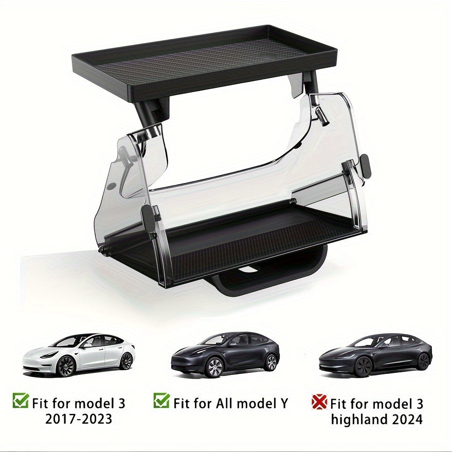 Car Interior Organizer for Tesla Model Y and 3 PC Material Under Screen Storage