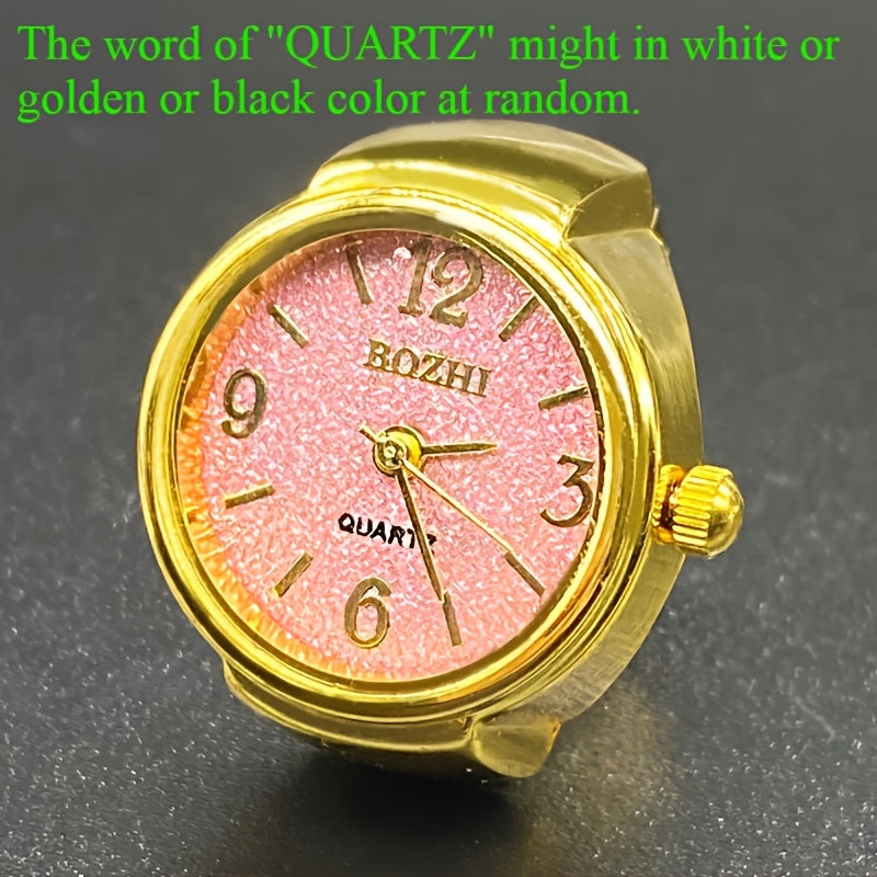 Green Mini Watch Ring for Men Women Fashion Alloy Shell Finger Watch