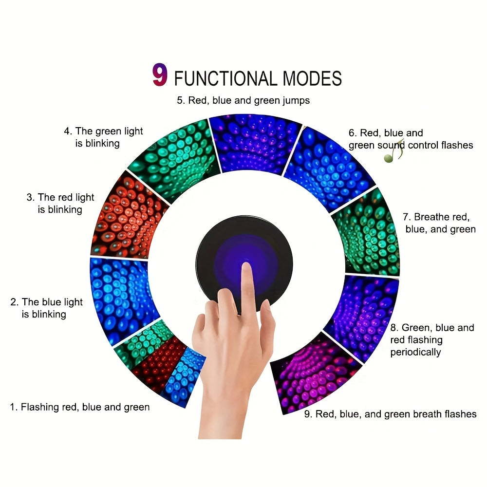 Светодиодный диско-осветительный прибор для спальни, автомобиля, романтической атмосферы