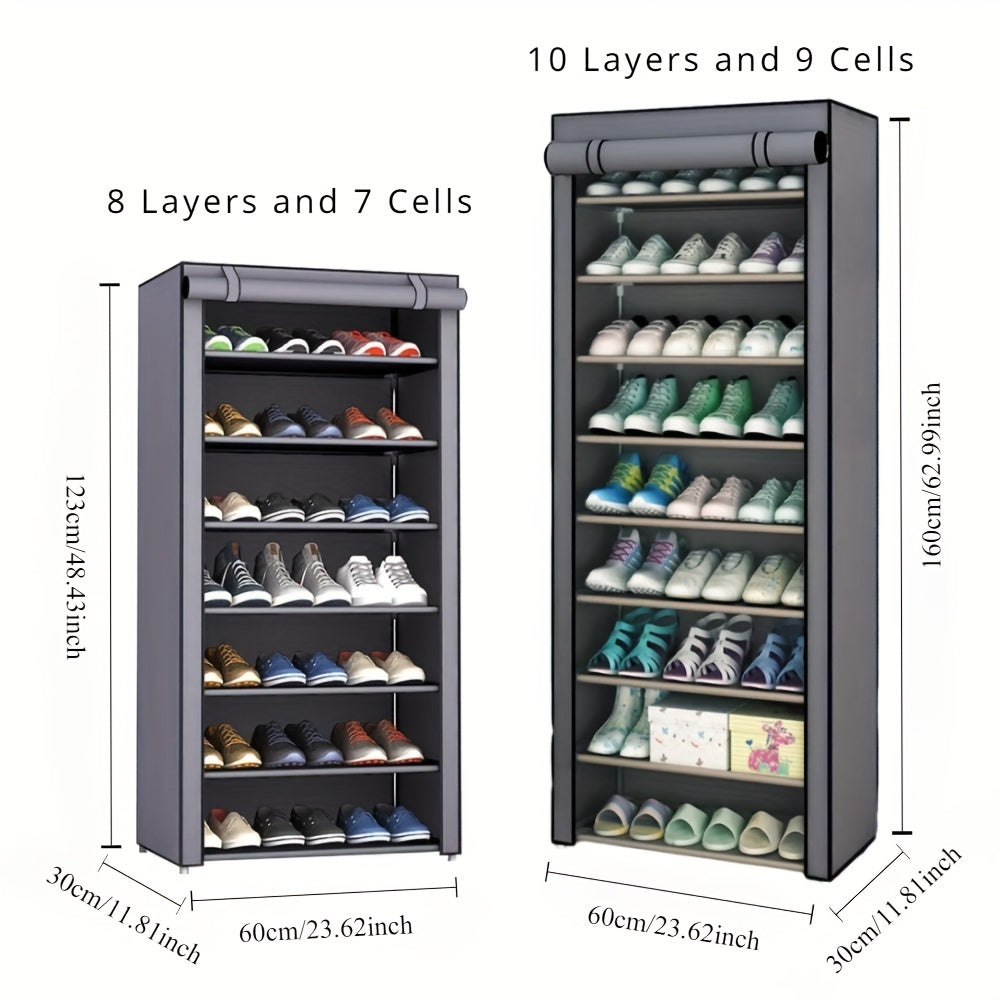 Changdan himoyalangan ko'p qatlamli poyabzal tokchasi: Uy uchun oddiy va zamonaviy poyabzal tashkil etish yechimi - Changdan himoyalangan no'vlangan material bilan joyni tejovchi dizayn - Yotoqxona va kirish joylari uchun ideal