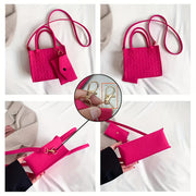 Bolso casual de fieltro con patrón en relieve, correa ajustable, sin forro, bolso de hombro no tejido en varios colores