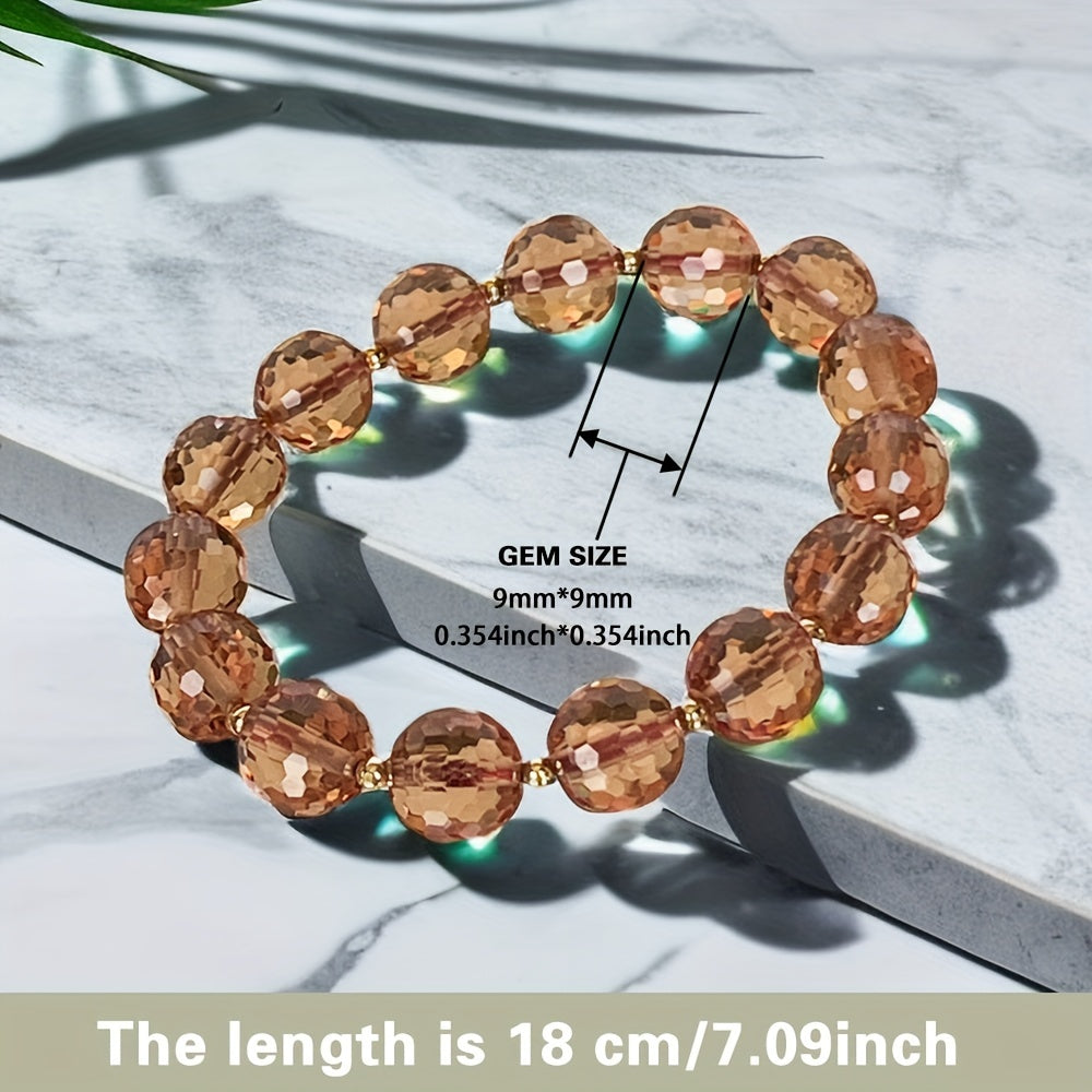 Women's Diaspore Bracelet with Color-Changing Beads and Silver Tone Metal