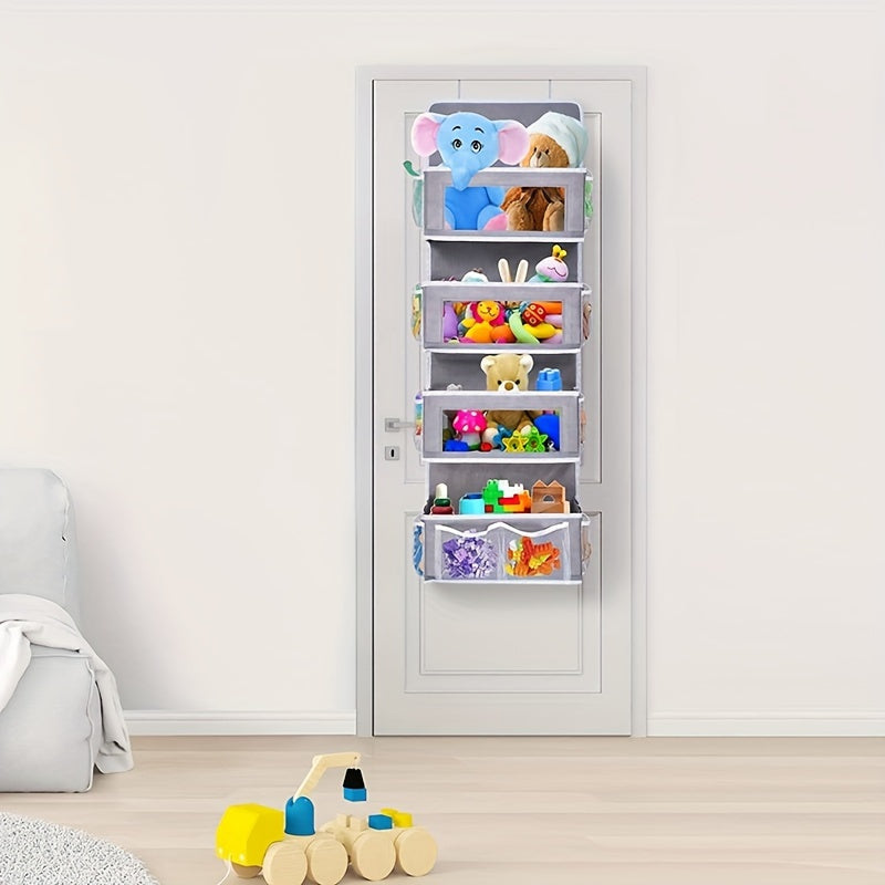 Fabric Hanging Storage Organizer with Over Door Pockets and Mesh Pockets for Closet Pantry Nursery