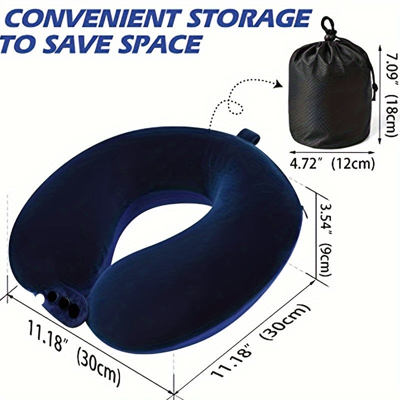 Черная подушка из памяти с регулируемой поддержкой для путешествий и дома