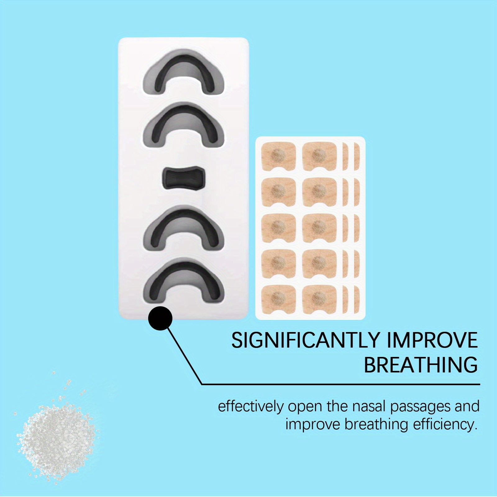 Snore Relief Kit with 30 Nose Patches, 4 Comfort Clips, Magnetic Nasal Dilator for Men and Women