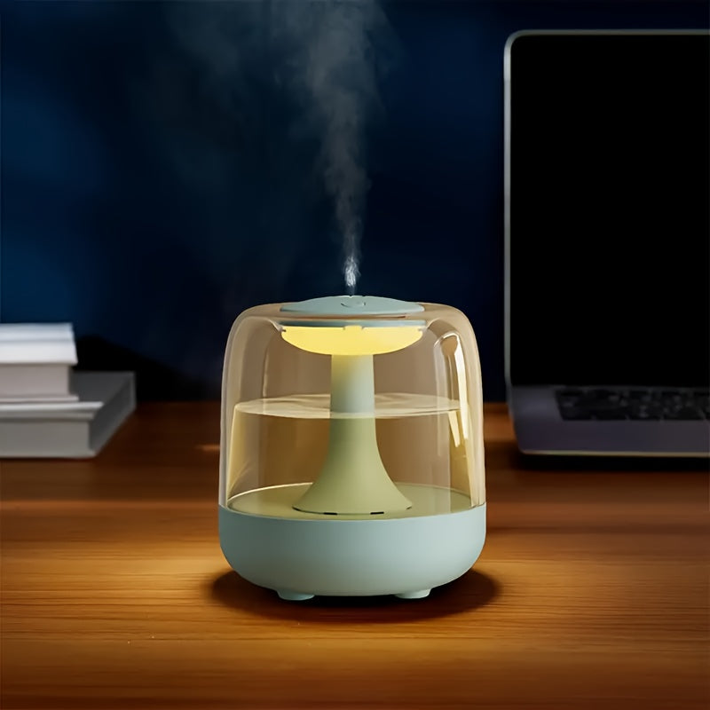 Transparent USB Humidifier with 7-Color Night Light, Silent Mist for Bedroom Office