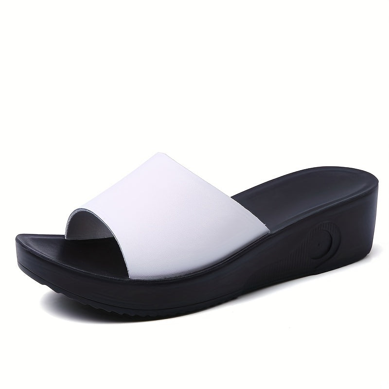Women's Open Toe Slip-On Platform Wedge Sandals Casual Summer Shoes