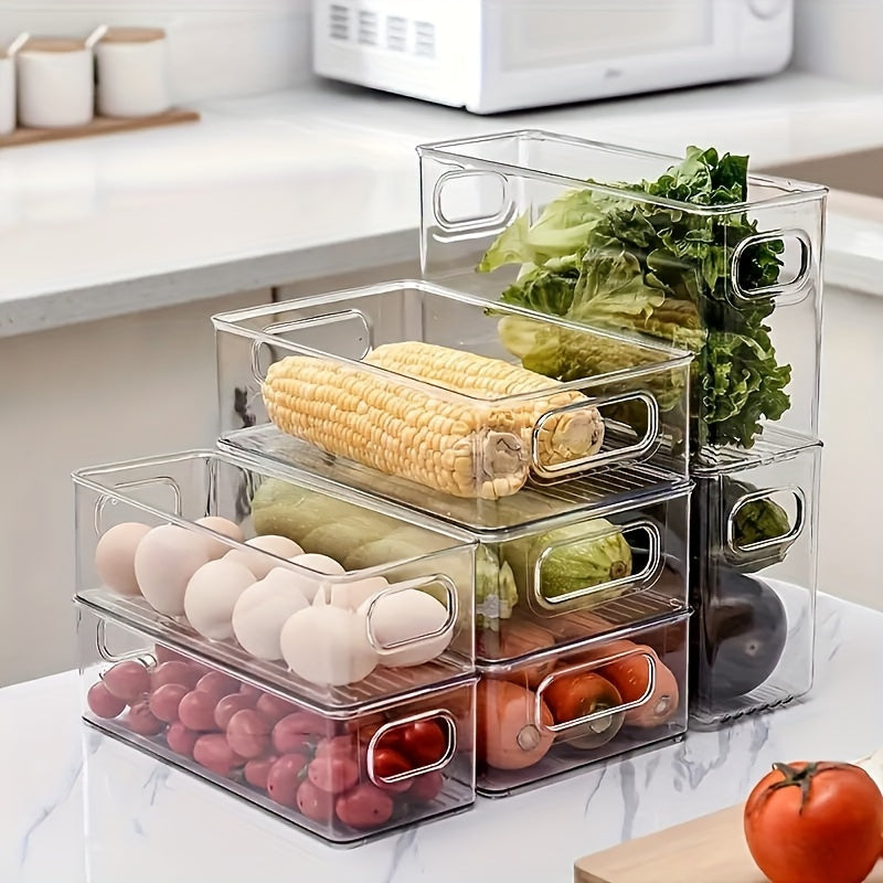Stackable Transparent Refrigerator Organizer Box for Pantry, Fruits, Snacks