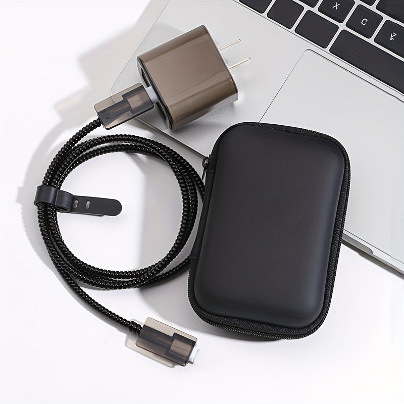 Hard Shell Cable Organizer Case for iPhone Accessories 6-Piece EVA Storage Kit