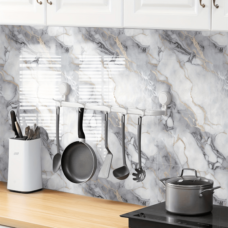 10 шт. больших самоклеящихся наклеек из искусственного мрамора для керамической плитки, водонепроницаемых, съемных, для ремонта кухни и ванной