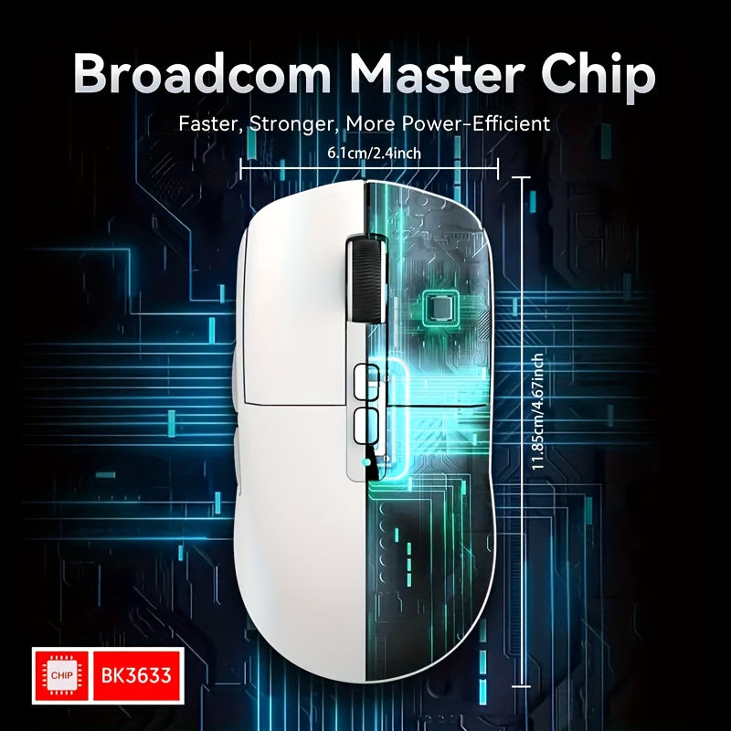 Ratón inalámbrico para juegos superligero con base de carga magnética PixArt PAW3395 ambidiestro para Windows Xbox PS Mac