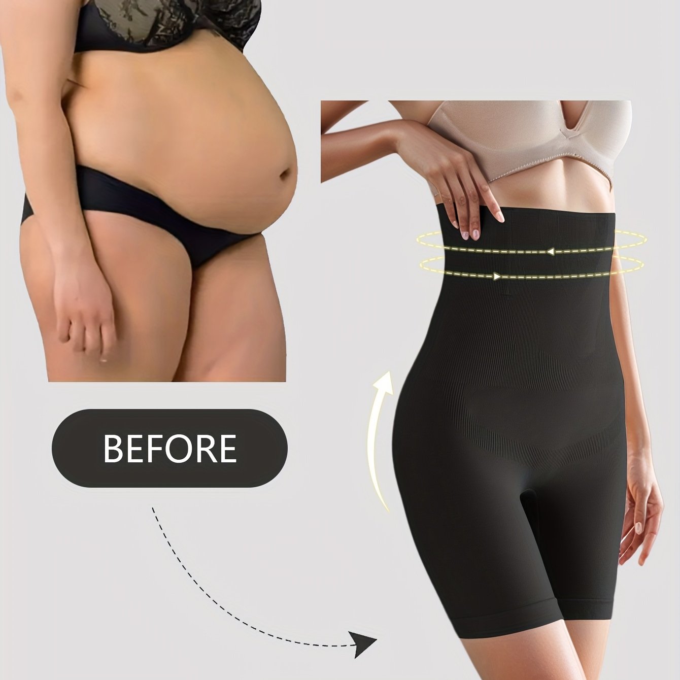 Jismni shakllantiruvchi yuqori belli shimlar, aylanishga qarshi texnologiya, ingichkalashtiruvchi va ko'taruvchi xususiyatlar, va nafas oladigan mato.