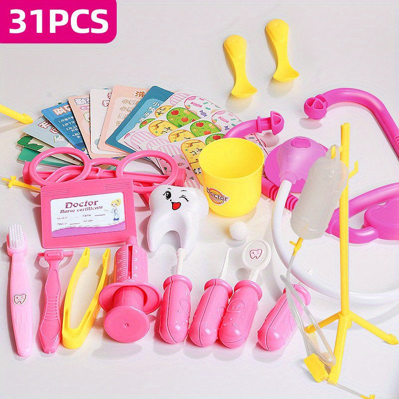 Kids' Doctor Playset for Ages 3+ with Stethoscope Dentist and Nurse Role-Play Toys